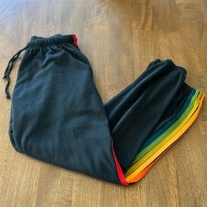 Aviator Nation 5 Stripe Sweatpants - Charcoal. Size L.  Very little wear